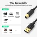 Miniatyrbillede 5 af 5: [LCS]UGREEN 1.5m Plug and Play USB 2.0 Printerkabel Kompatibel med HP Canon Epson USB Type B Han til A Han Kabel As Shown