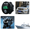 Miniatyrbild 5 av 5: Bil Voltmeter Mätare Volt Spänningsmätare Display White
