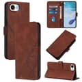 Crossbody 3D Præget Flip Læder Telefonetui Brun Brown For iPhone 16e