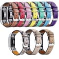 Miniatyrbild 5 av 5: Äkta läderarmband för Fitbit Charge 2, ersättningsarmband - Kaffe Multicolor Black