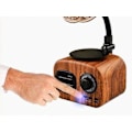 Pikkukuva 3 / 4: Pähkinäpuun värinen langaton kaiutin retro puinen kannettava mini bluetooth järjestelmä TF FM radio subwoofer