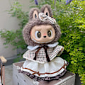 Miniatyrbild 1 av 7: /NC/58cm Zimomo Docka Vinyl Labubu Plysch Kläder Söt Klänning Outfit Kläder Endast Labubu 58cm kläder med 58cm clothes without doll M color grid kafuu suit