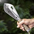 Pikkukuva 4 / 4: Puutarhalapio, kannettava metallinen puutarhalapio kaivaja mini ruostumattomasta teräksestä valmistettu lapio puutarhanhoitoon, retkeilyyn, maanviljelyyn (musta)