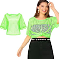 Pikkukuva 1 / 7: 80-luvun Neon Party -vaatteet ja asusteet, 1980-luvun retroteemainen juhlapukeutuminen naisille ja tytöille B B 1PCS