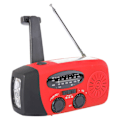 Pikkukuva 7 / 7: Kammen pyöritysradio aurinkokennoilla / taskulamppu - 2000mAh Powerbank red