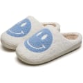 Miniatyrbild 1 av 4: Smiley tofflor, retro mjuka plysch lätta tofflor slip-on mysiga inomhus utomhus tofflor Blue 7-8