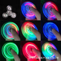 Miniatyrbilde 5 av 5: Krystall Lysende LED Lys Fidget Spinner Hånd Topp Spinners Gløder I Mørket EDC Stressavlastende Leke Gyroskop