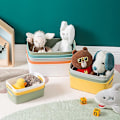 Miniatyrbilde 5 av 5: Fleksibel oppbevaringskurv med håndtak, bærbar skrivebordskurv for diverse småting og snacks, oppbevaringsbokser for hyller Gray Small Size  20.5*14*6cm