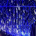 Miniatyrbilde 2 av 5: Regndråpe Lys For Juledekorasjon, Julelys Utendørs 12 Tommer 8 Rør blue