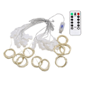 Miniatyrbillede 3 af 4: Fjernbetjent LED lyskæde gardin USB fe lys bryllupsfest jul 3m x 1m 100leds