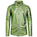 Miniatyrbillede 1 af 3: Swotgdoby Herre Sparkle Sequins Check Revers Langærmet Skjorte