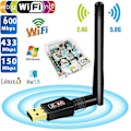Miniatyrbillede 1 af 5: Dual Band Ac600 Mbps 2.4/5ghz Trådløs Internet Usb Wifi Netværksadapter Antenne