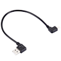 Miniatyrbild 2 av 3: 27cm 90 Grader Vänster Vinkel Micro USB till 90 Grader Vänster Vinkel USB Data / Laddningskabel, För Galaxy,