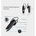 Miniatyrbilde 2 av 5: Bluetooth Ørepropp V5.0 Trådløst Håndfrisett med Mikrofon for iPhone Android Laptop (Gullfarget)
