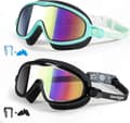 Simglasögon för barn 2-pack - UV-skydd, imfria, brett synfält för åldrarna 3-14 Lightgreen& Black