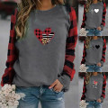 Miniatyrbillede 2 af 4: Plus Size Dame Pullover Langærmet T-shirt Mode Kvinde Kærlighedsbrev Trykt Rund Hals Casual 103 L