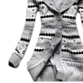 Miniatyrbillede 3 af 4: Dame Vinter Tykke Hætte Cardigans Sweaters Fleece Varm Ensfarvet Løs Strikket Frakke Lange Ærmer L