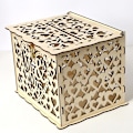 Miniatyrbild 2 av 5: Bröllop Pengabox Hållare Rustik Gör-det-själv Trä Post Kuvert Presentkortslådor Med Lås Large