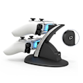 Miniatyrbillede 2 af 4: Ny Ps5-spilcontrolleroplader med dobbelt USB-C-opladningsport, LED-indikator, ladestation/dock/stander, kompatibel med Playstation 5-gamepad black