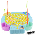 Miniatyrbilde 1 av 2: Elektrisk roterende fiskespill for barn, interaktive leker for barn og foreldre yellow L 3#