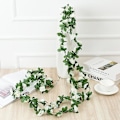 Miniatyrbilde 2 av 4: 250cm Rose Kunstige Blomster Julekrans For Bryllup Hjem Romdekorasjon Vår Høst White 2