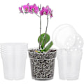 Miniatyrbillede 1 af 5: 10 stk. transparente plastik urtepotter, små plastikpotter til orkideer, potter til orkideer, have, altan osv.