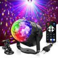 Miniatyrbilde 1 av 4: Diskokule, 6-fargers scenelys, partylys 5w Led 7 Rgb stemmeaktivert mini kuleprojektor fjernkontroll belysning for gave scene party Dj Bar Ka