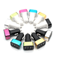 Miniatyrbillede 1 af 2: 3 USB firkantet telefon biloplader black rose red