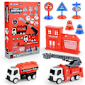 Miniatyrbillede 1 af 2: Brandbil Model Legetøj Simulations Byggebil Legetøjssæt firetruck