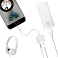 Miniatyrbild 3 av 4: 2-i-1 Ljudsplitter Adapter Laddare 3.5mm Hörlurar För Iphone 7 8 X Plus Xr Max