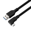 Miniatyrbillede 1 af 5: Vr Datakabel Albue Type-c Datakabel Usb3.1 Gen 2 Dobbelt Han Videoprojektionskabel 20 Vr Mobilspilkabel PQ099Black 3M