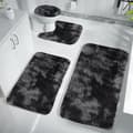 [LCS] 4-pak badeværelsesmåtter – Superblød mikrofiber skridsikker måtte, absorberende og tyk, til badeværelse og køkken black black