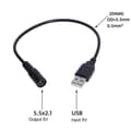 Miniatyrbillede 5 af 5: USB til DC-strømkabel, DC5.5x2.1mm hun USB han DC5V strømforsyning opladningsadapterkabel til USB-blæser/højttaler Multicolor