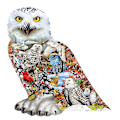 Miniatyrbild 1 av 5: Träpussel Unika Djurformer Vuxen Barn Leksak Present Vit Uggla A3