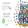 Miniatyrbild 2 av 4: Unikt Formad Träpussel Djurformade Pusselbitar Bästa Presenten För Barn Owl A3