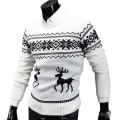 Miniatyrbillede 2 af 4: Herre Jule Sweater Pullover Toppe White L