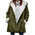 Miniatyrbild 1 av 4: Damkappa i Stora Storlekar Fleece Huvtröja Kofta Casual Långärmad Värmande Ytterkläder För Höst Vinter Green 4XL