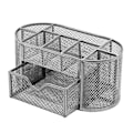 Miniatyrbillede 2 af 4: Skrivebordsorganisator Kompatibel med Kontorartikler Penholder Multifunktionel Mesh Skrivebordsorganisering Silver