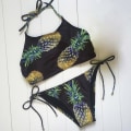 Miniatyrbild 3 av 4: Sexig Dam Ananas Tryckt Halter Bandage Vadderad Bikini Set Baddräkt Strandkläder M
