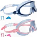 Simglasögon för barn 2-pack - UV-skydd, imfria, brett synfält för åldrarna 3-14 Blue & Pink