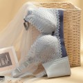 Miniatyrbild 4 av 4: Dam Underklädesbygel BH Plus Size Full Coverage Ovad Minimizer Spets