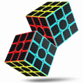 Miniatyrbilde 1 av 2: Rubiks kube, Rubix kube Speed Cube 3x3x3, Glatt Magic Carbon Fiber Sticker Rubix Speed Cubes, Svart 2pcs