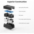Pikkukuva 2 / 5: 2 kpl Rj45 -liitin Cat7 Cat6 Cat5e Ethernet-kaapelin jatkoadapteri Lan-liitin Linjaliitin Naaras-Naaras Musta