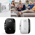 Miniatyrbild 1 av 5: WiFi Signal Boosters Repeater Extender Räckviddsförstärkare Internet Nätverksförstärkare White