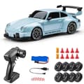 1:24 RC Driftbil 4WD System LED-lampor Design för snabbt däckbyte baby blue