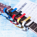 Miniatyrbild 2 av 5: Gitarrtillbehör Aluminiumlegering Gitarrstämmare Clamp Red