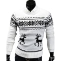Miniatyrbild 1 av 4: Herr Jul Tröja Sweater Pullover Toppar White XL