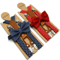 Miniatyrbillede 3 af 4: Mænd Kvinder Polka Dot Slips Seler 4 Clips Læder Suspensorio Seler Pink