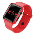 Børn Drenge Piger Elektronisk LED Digital Display Ur Silikone Armbåndsur Red