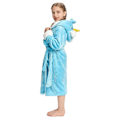 Miniatyrbillede 2 af 5: Reedca Piger Enhjørning Morgenkåbe Blød Hætte Badekåbe Nattøj Loungewear Gaver Til Piger Småbørn Børn Sherpa Blå Enhjørning 3-4 Years